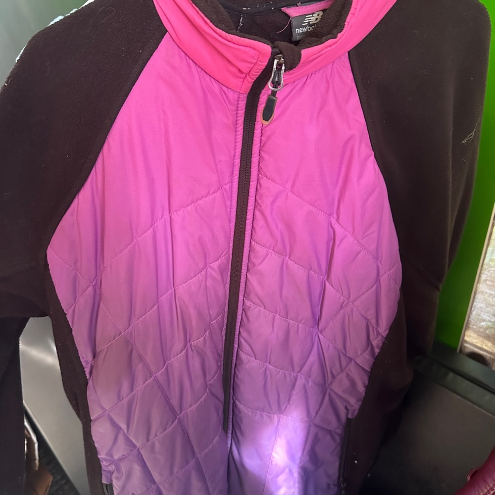 New Balance Black and Pink Quilted Jacket